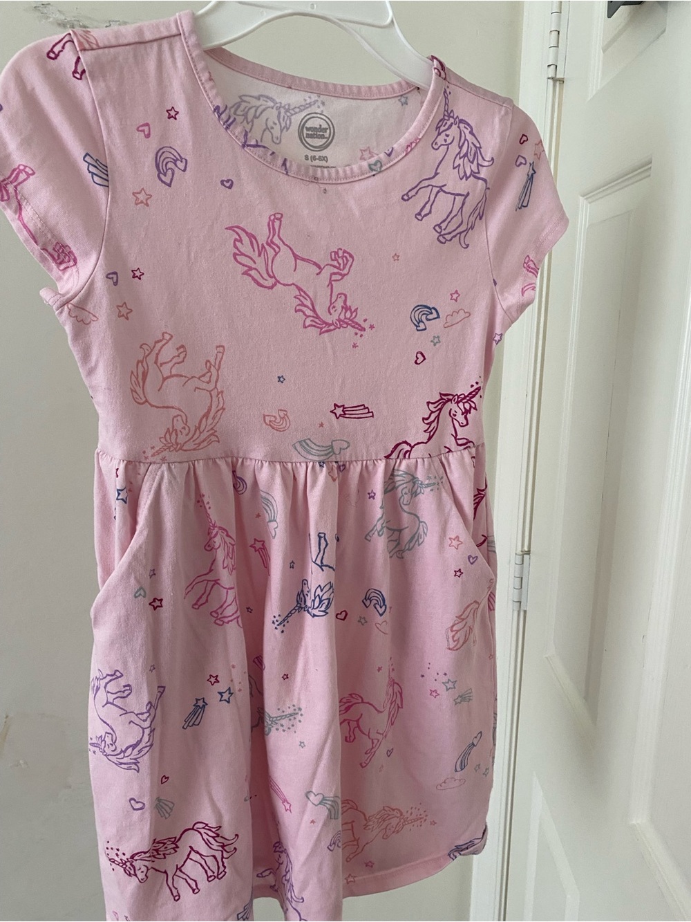 Girls size 6x wonder nation Pink Unicorn Print Dress